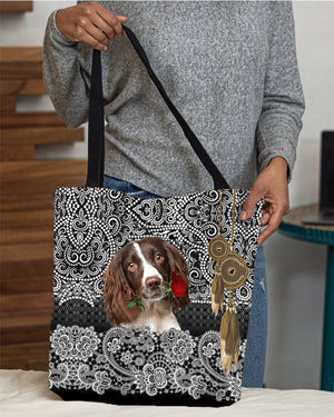 English Springer Spaniel-Rose Cloth Tote Bag