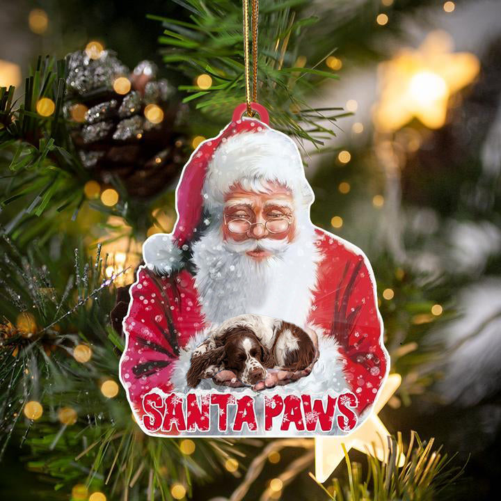 English Springer Spaniel-Santa Paws-Two Sided Ornament