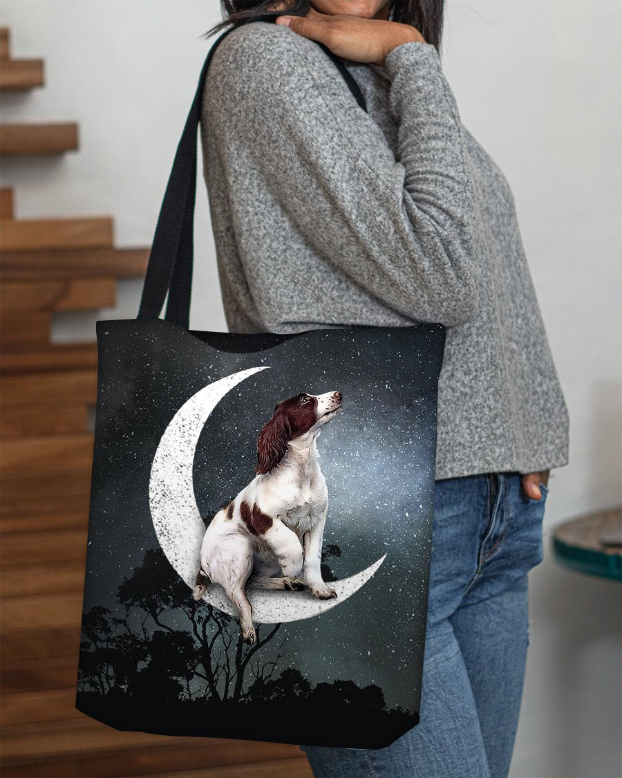English Springer Spaniel-Sit On The Moon-Cloth Tote Bag