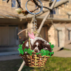 English Springer Spaniel-Sleeping Lucky Fairy Flat Acrylic Keychain