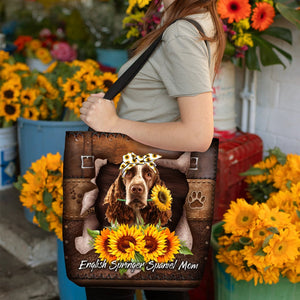 English Springer Spaniel-Sunflower&Dog Mom Cloth Tote Bag