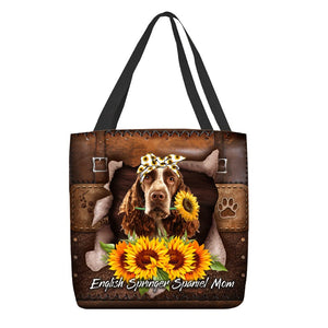 English Springer Spaniel-Sunflower&Dog Mom Cloth Tote Bag