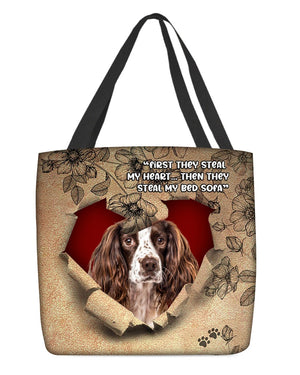 English Springer Spaniel-Torn Cloth Tote Bag