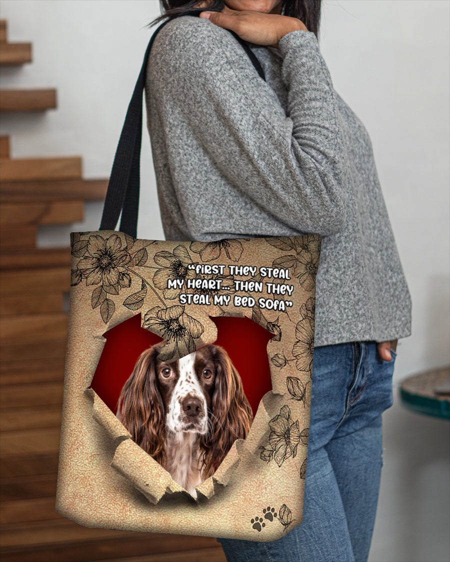 English Springer Spaniel-Torn Cloth Tote Bag