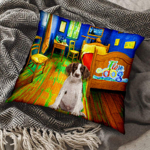 English Springer Spaniel In the Bedroom-Pillow Case