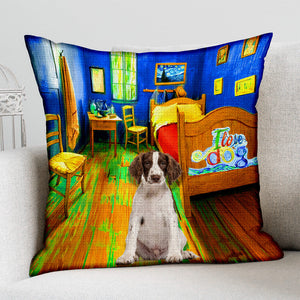 English Springer Spaniel In the Bedroom-Pillow Case