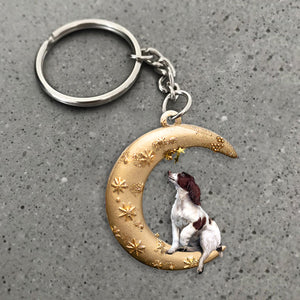 English Springer Spaniel-Dog & Moon Flat Acrylic Keychain