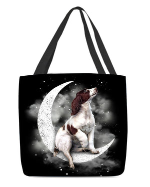 English Springer Spaniel Sit On The Moon With Starts-Cloth Tote Bag