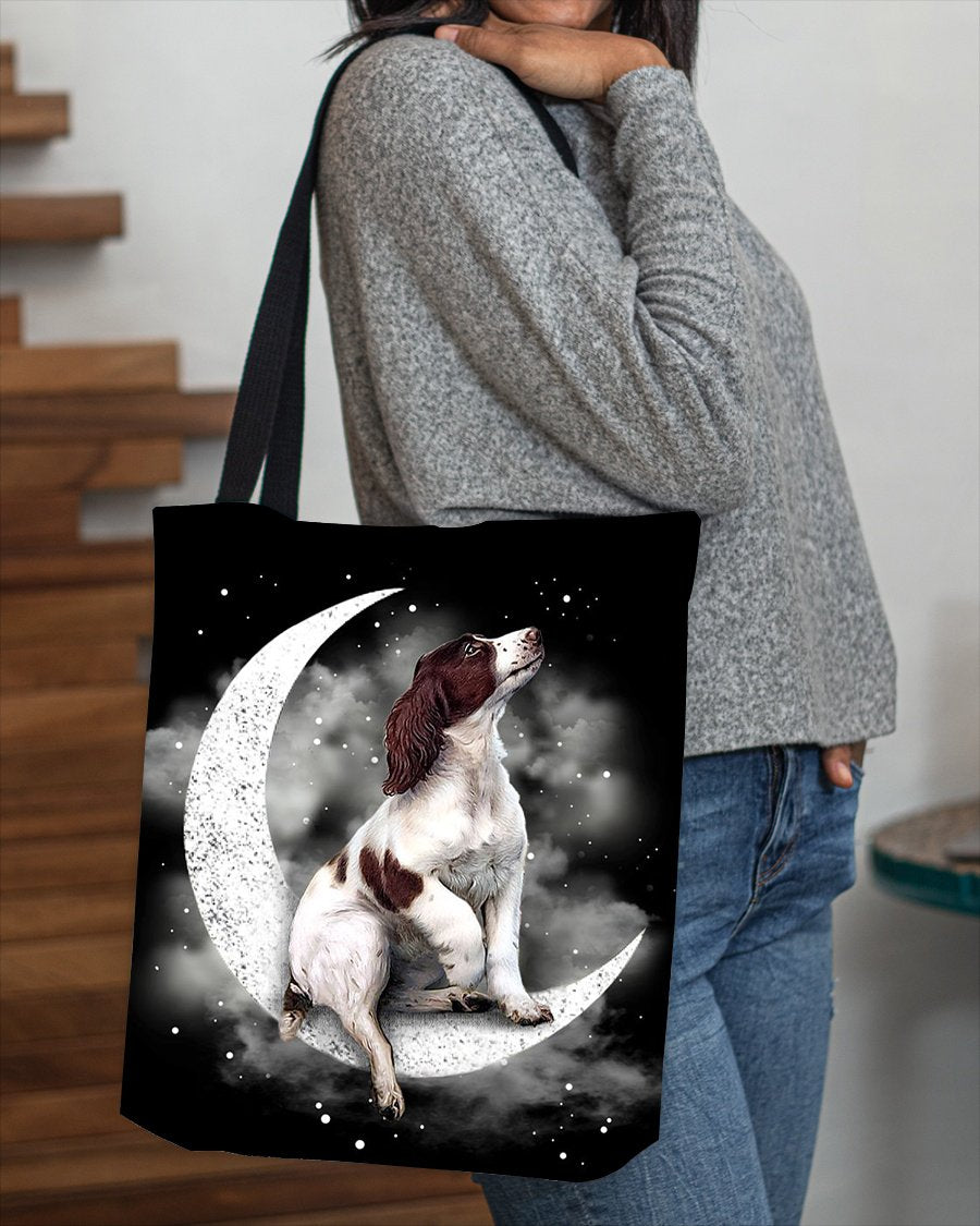 English Springer Spaniel Sit On The Moon With Starts-Cloth Tote Bag