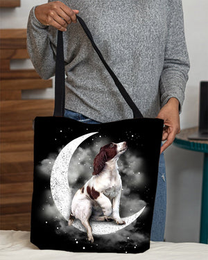 English Springer Spaniel Sit On The Moon With Starts-Cloth Tote Bag