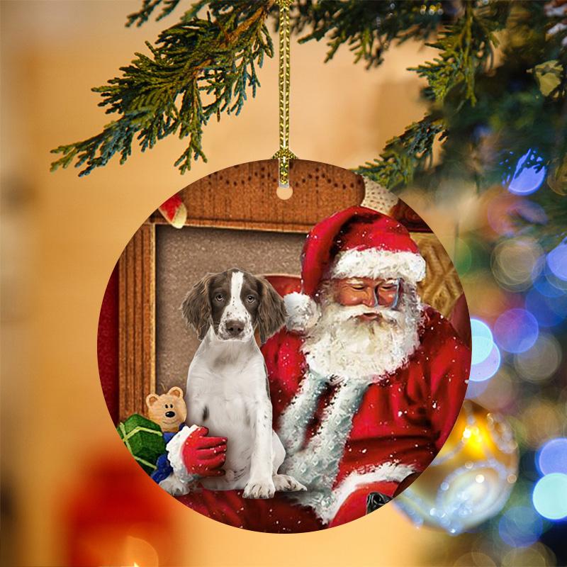 English Springer Spaniel With Santa Christmas Ornament