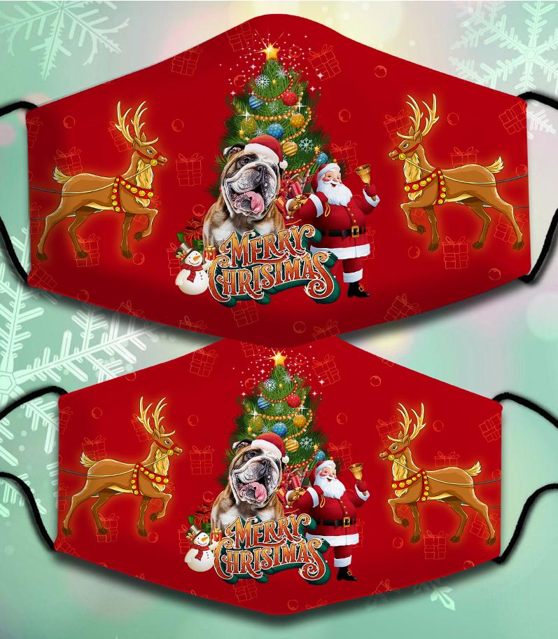 English bulldog 2-Santa Claus&Dog-Veil