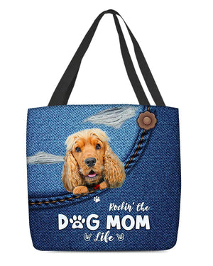 English Cocker Spaniel-Dog Mom Life-Cloth Tote Bag