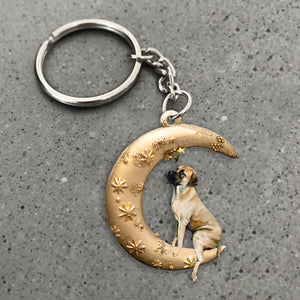 English mastiff-Dog & Moon Flat Acrylic Keychain