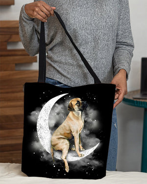 English Mastiff Sit On The Moon Sit On The Moon With Starts-Cloth Tote Bag