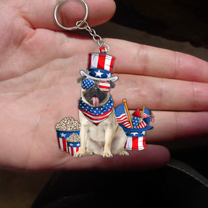 FAWN Pug 1  --July Stuff Flat Acrylic Keychain