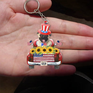 FAWN Pug 1-USA Truck Flat Acrylic Keychain