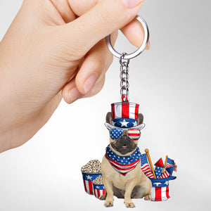 Fawn French Bulldog -July Stuff Flat Acrylic Keychain