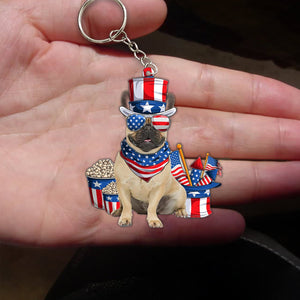 Fawn French Bulldog -July Stuff Flat Acrylic Keychain