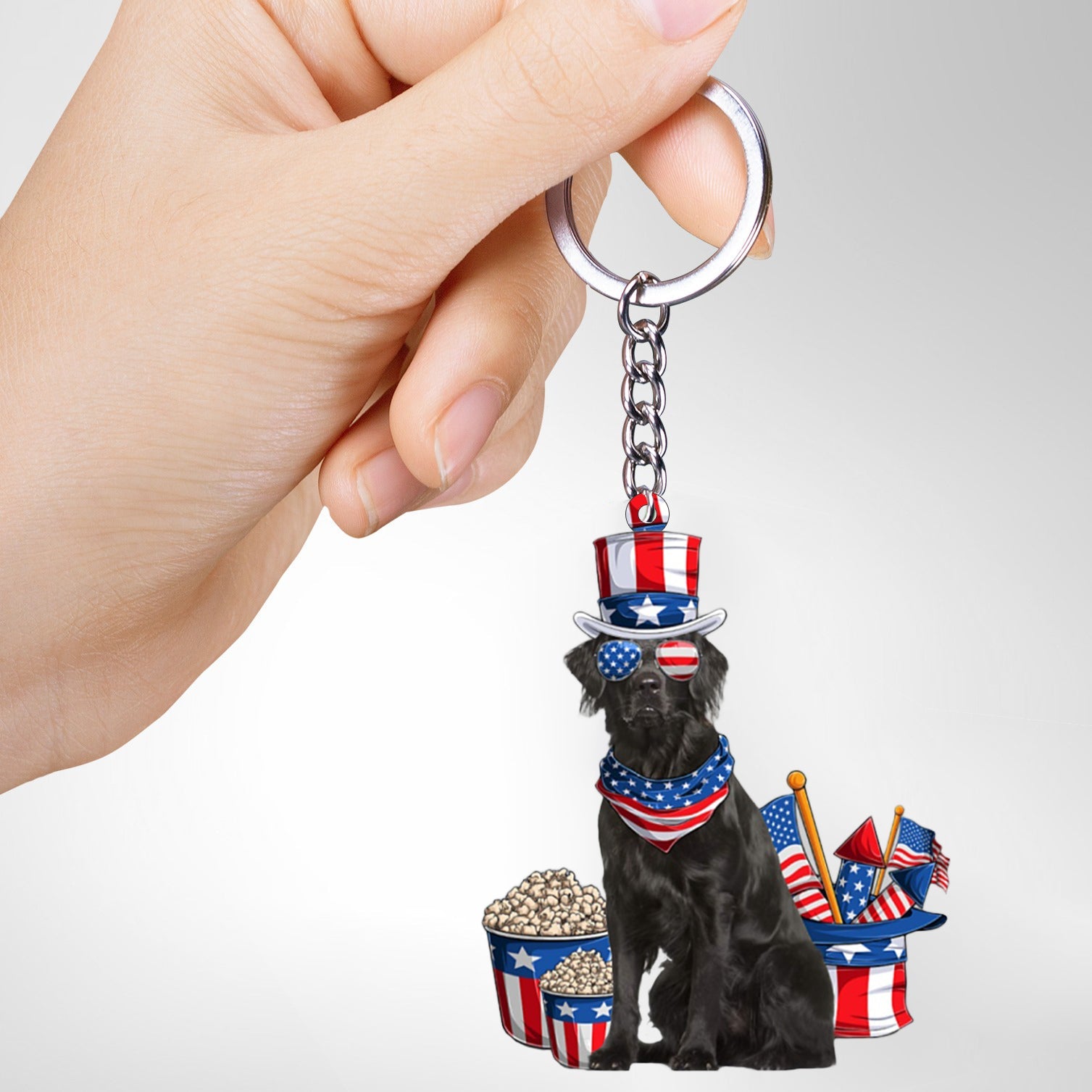 Flat-coated Retriever-July Stuff Flat Acrylic Keychain