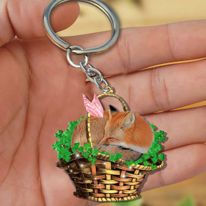 Fox-Sleeping Lucky Fairy Flat Acrylic Keychain