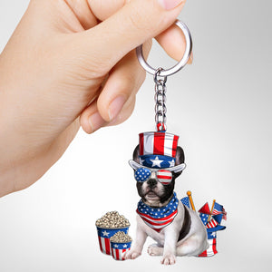 French Bulldog 2-July Stuff Flat Acrylic Keychain