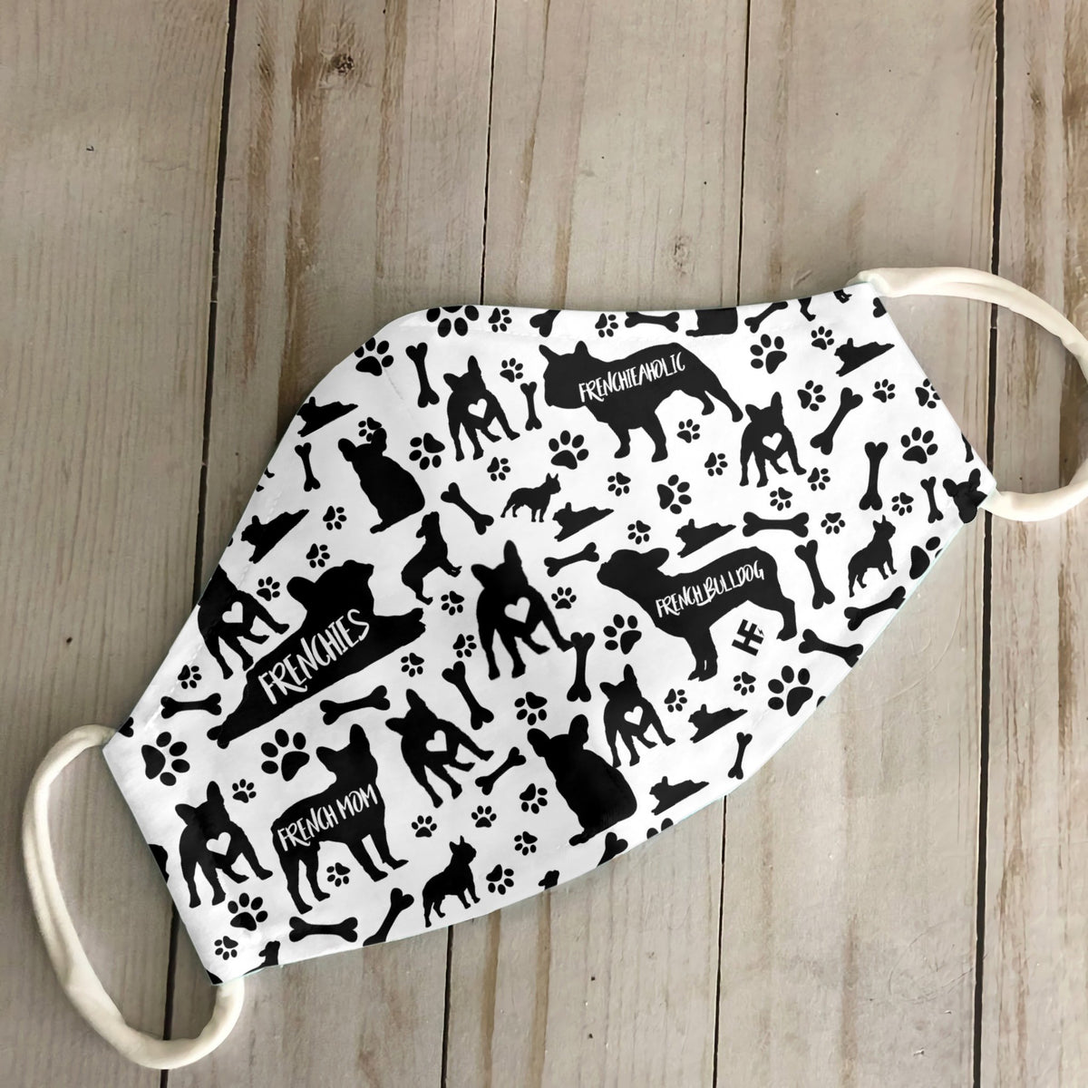 French Bulldog Black &amp; White Pattern EZ07 2707 Face Mask