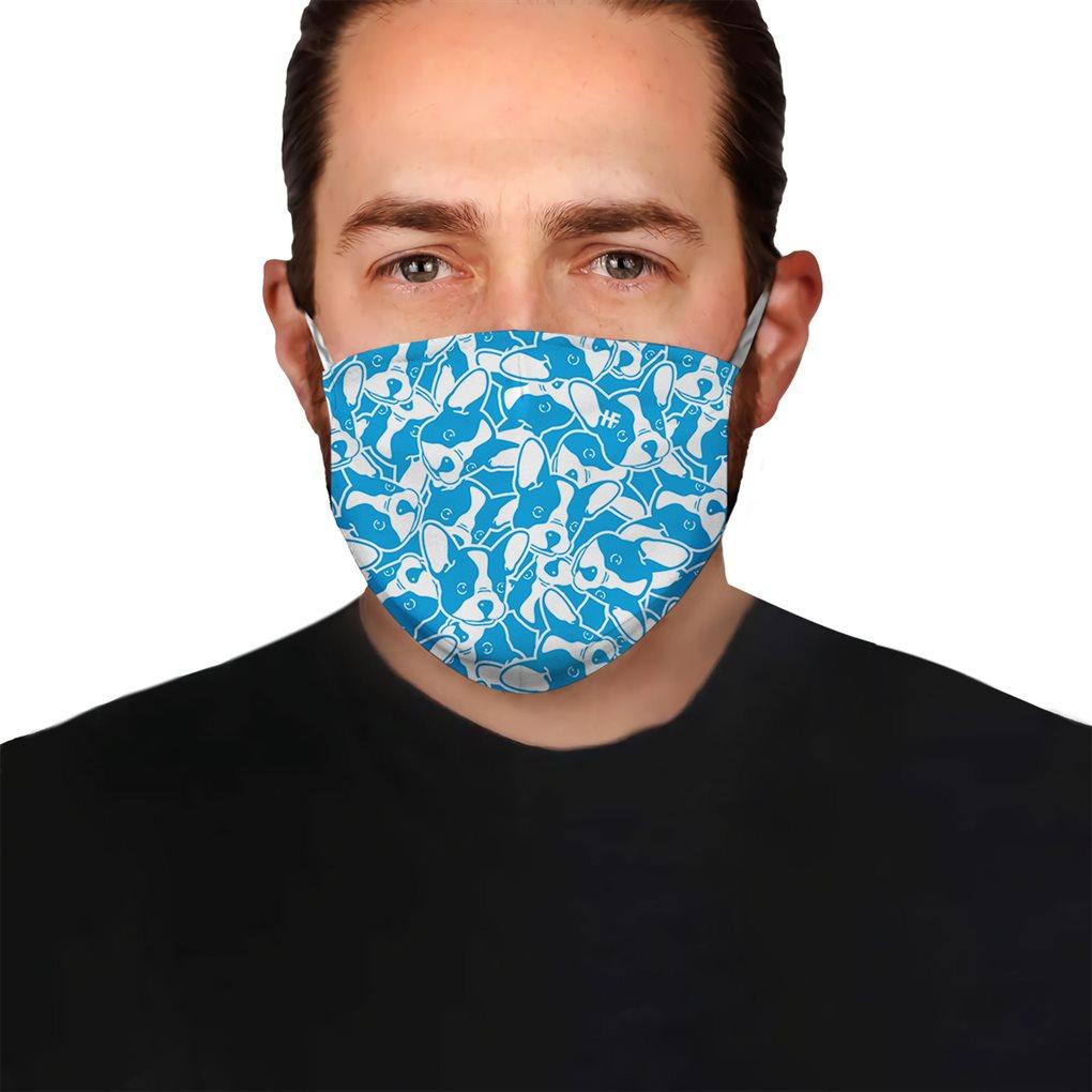 French Bulldog Blue Pattern EZ07 1704 Face Mask