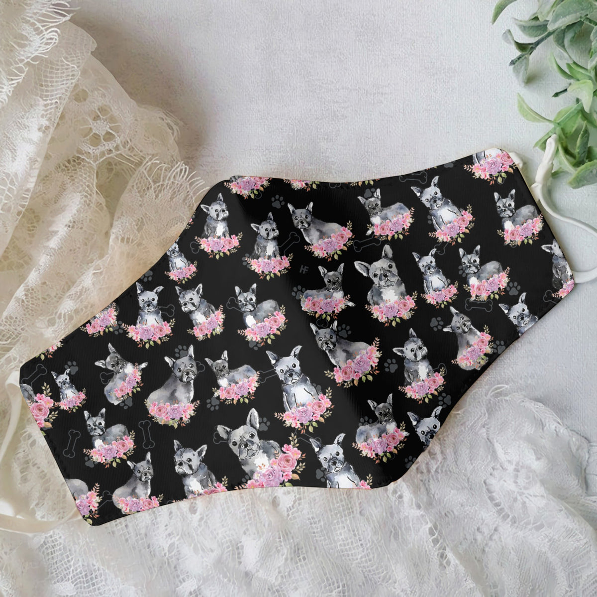 Premium French Bulldog Pink Floral EZ09 0807 Face Mask