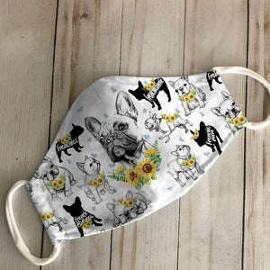 French Bulldog Sunflower EZ07 1906 Face Mask