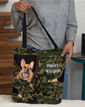 French-Bulldog Camo Cloth Tote Bag