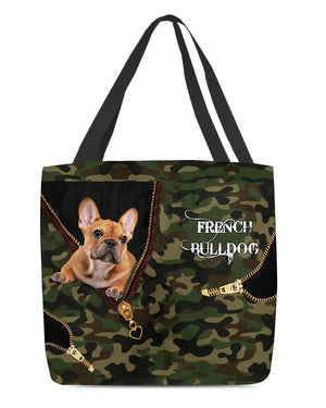 French-Bulldog Camo Cloth Tote Bag