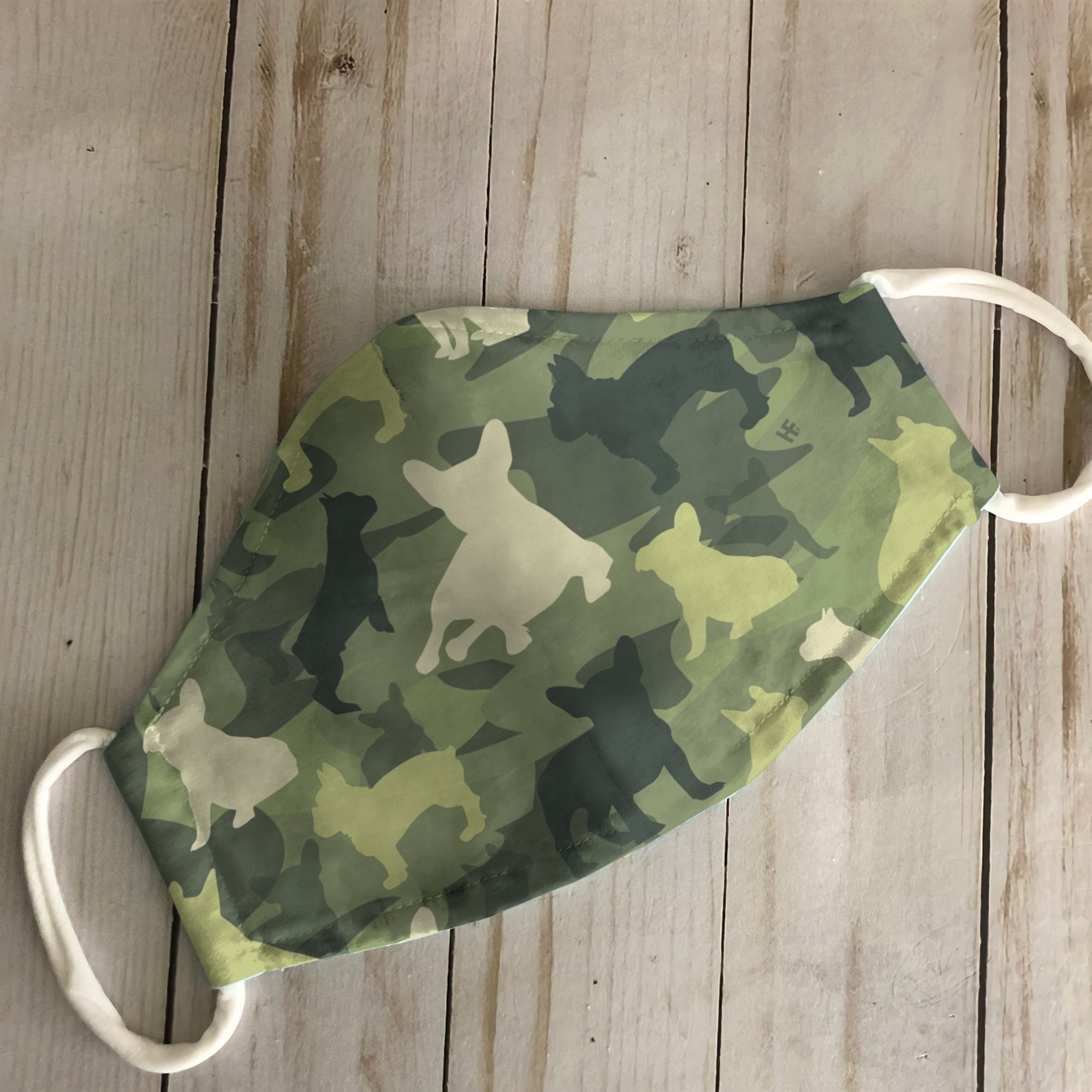 French Bulldogs Camo Pattern Army EZ16 0907 Face Mask