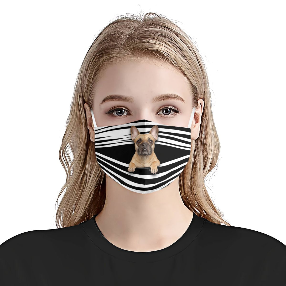 French Bulldogs Stripes EZ16 1807 Face Mask