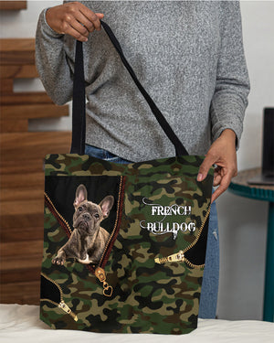 French-bulldog-2 Camo Cloth Tote Bag