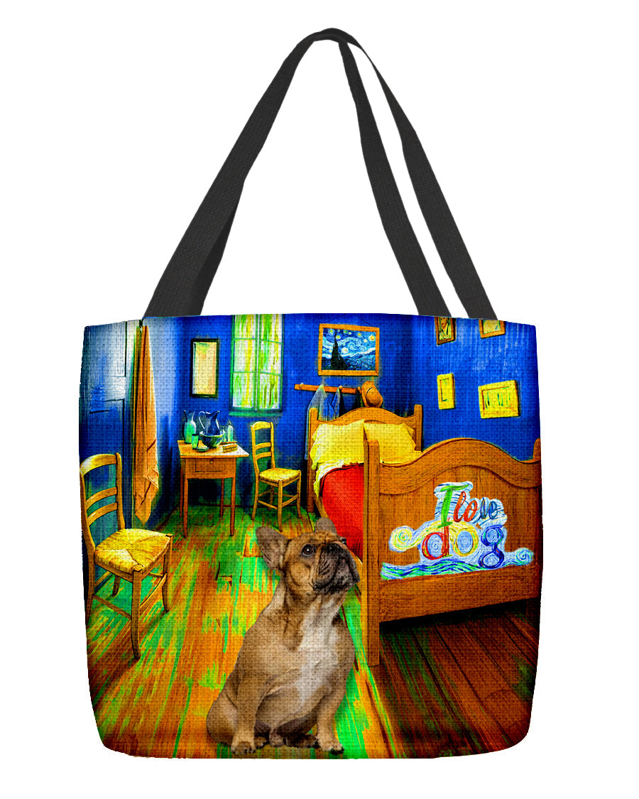 French Bulldog in the bedroom-Cloth Tote Bag