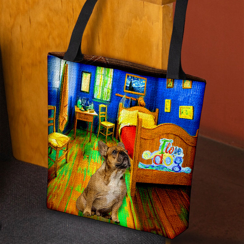 French Bulldog in the bedroom-Cloth Tote Bag