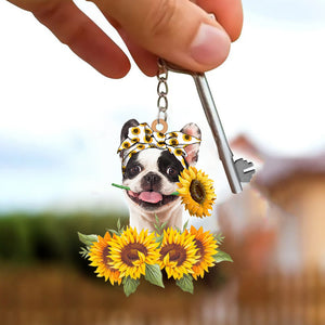 French Bulldog-Dog Mom Keychain