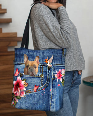 French Bulldog-Lily Cloth Tote Bag