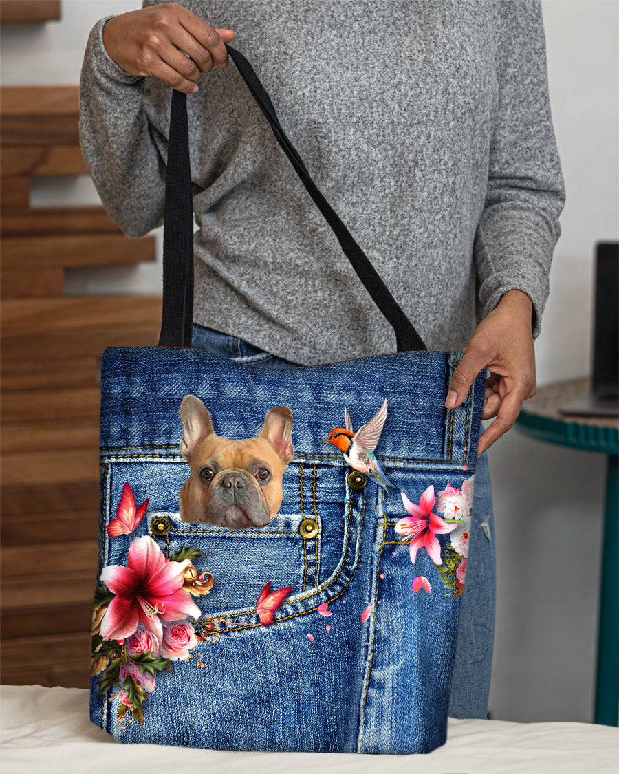 French Bulldog-Lily Cloth Tote Bag