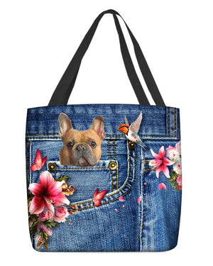 French Bulldog-Lily Cloth Tote Bag