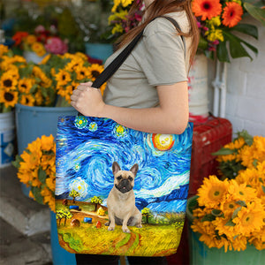 French Bulldog-Oil Painting-Cloth Tote Bag