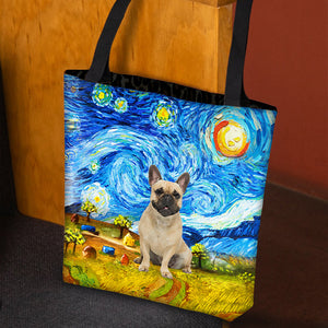 French Bulldog-Oil Painting-Cloth Tote Bag