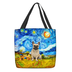 French Bulldog-Oil Painting-Cloth Tote Bag