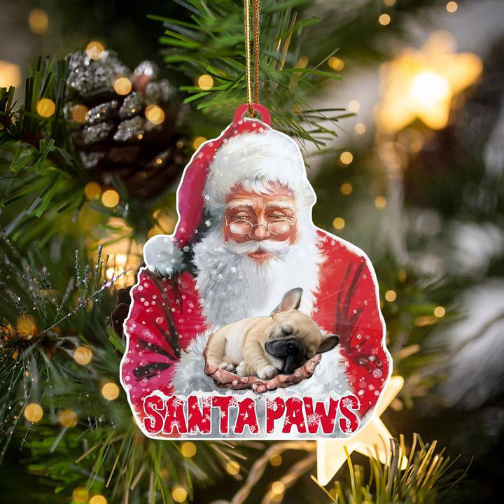 French Bulldog-Santa Paws-Two Sided Ornament