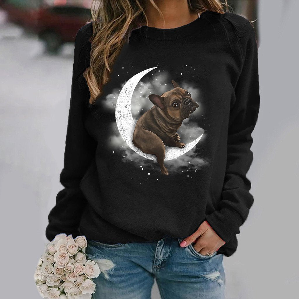 French Bulldog -Sit On The Moon- Premium Sweatshirt