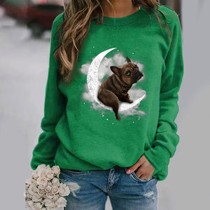 French Bulldog -Sit On The Moon- Premium Sweatshirt