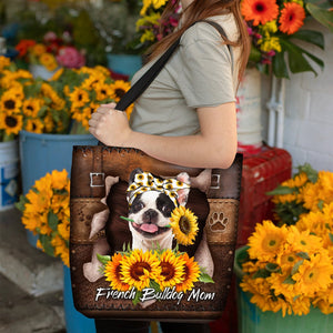 French Bulldog-Sunflower&Dog Mom Cloth Tote Bag