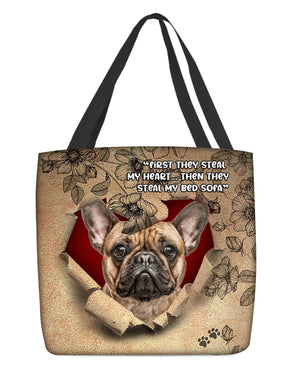 French Bulldog-Torn Cloth Tote Bag