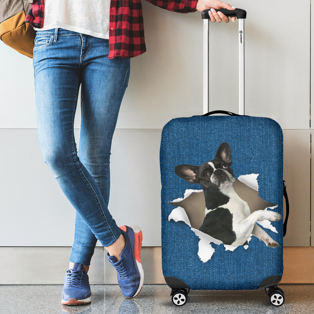 French Bulldog-Torn Paper Luggage Covers